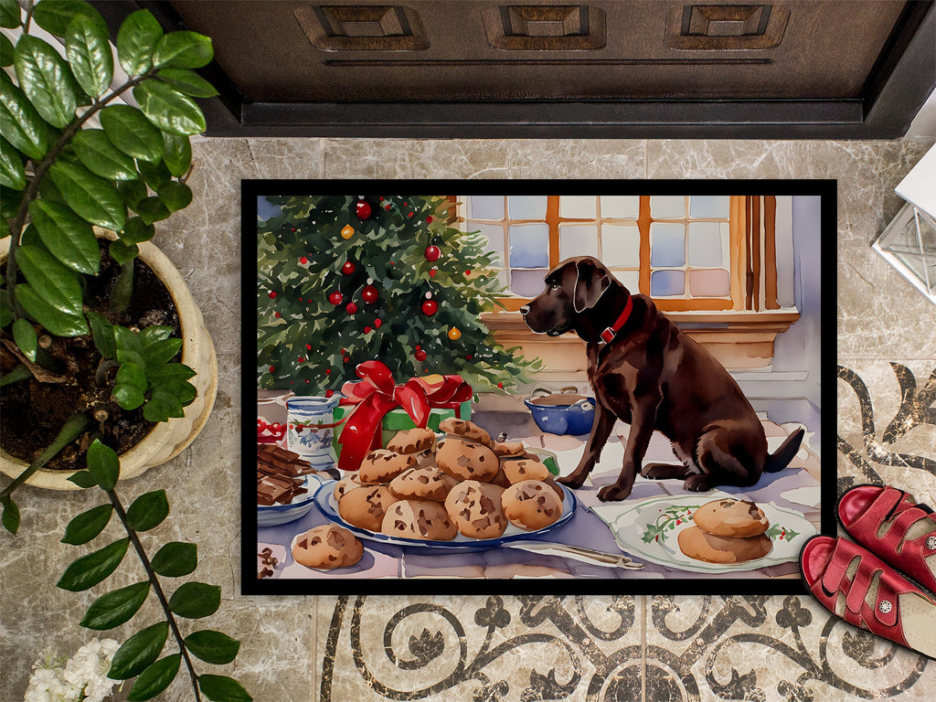 Labrador Retriever Christmas Cookies Doormat Indoor Outdoor 18H X 27W Front Door Mat Rugs for Entryway, Non Slip Washable