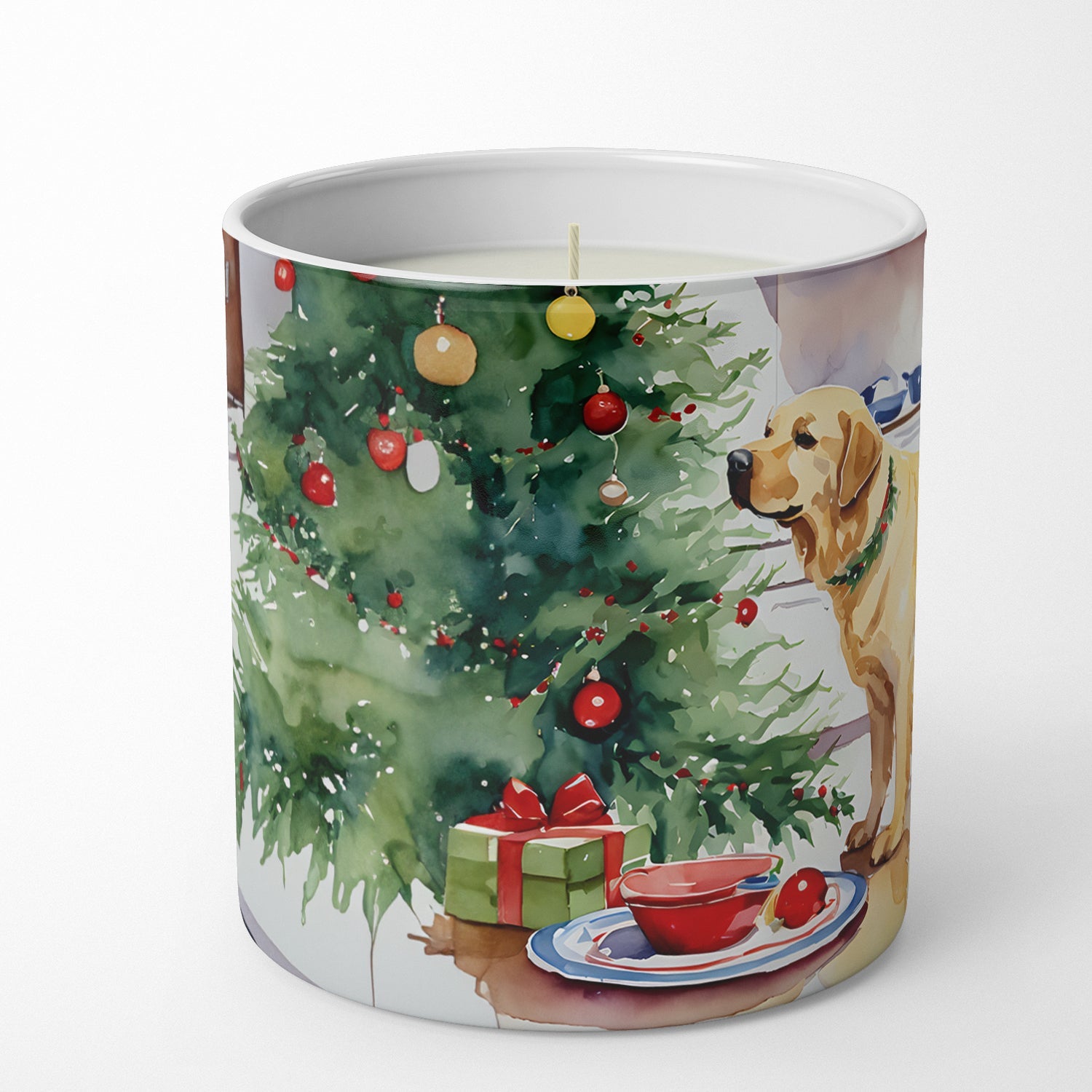Labrador Retriever Christmas Cookies Decorative Soy Candle Nature Soy Wax Essential Oil Home Decor Ideal for Bedroom Kitchen Bath Office Gift, 10 oz