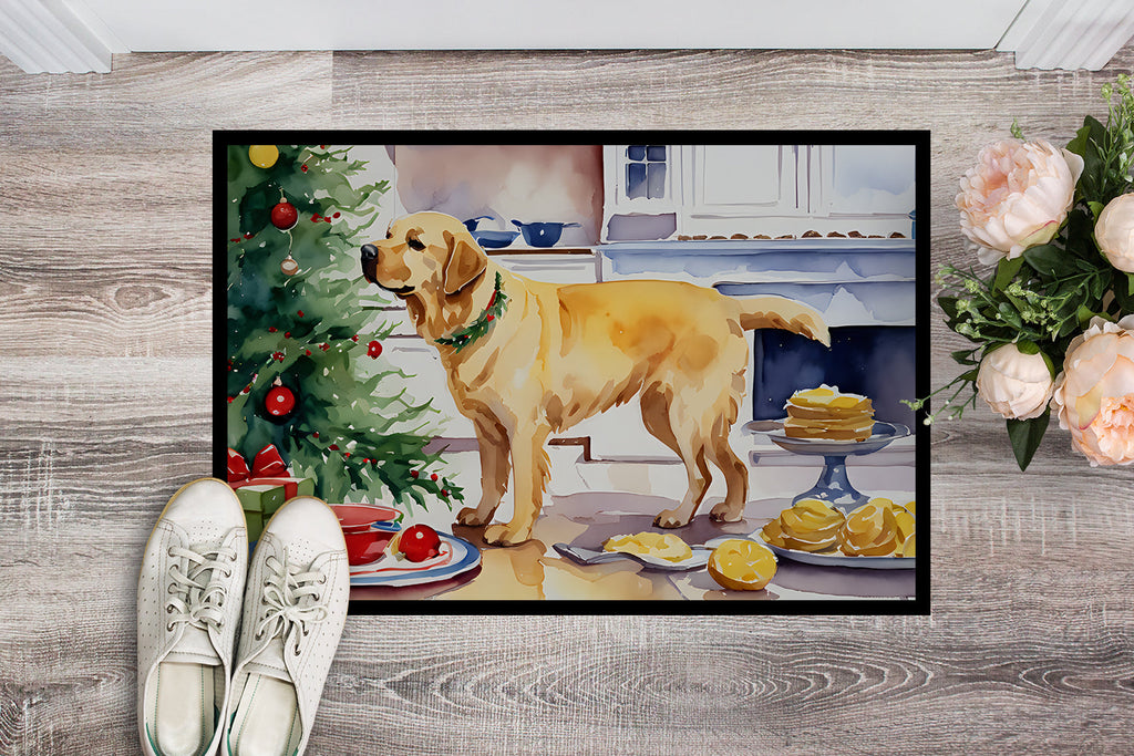 Labrador Retriever Christmas Cookies Doormat Indoor Outdoor 18H X 27W Front Door Mat Rugs for Entryway, Non Slip Washable