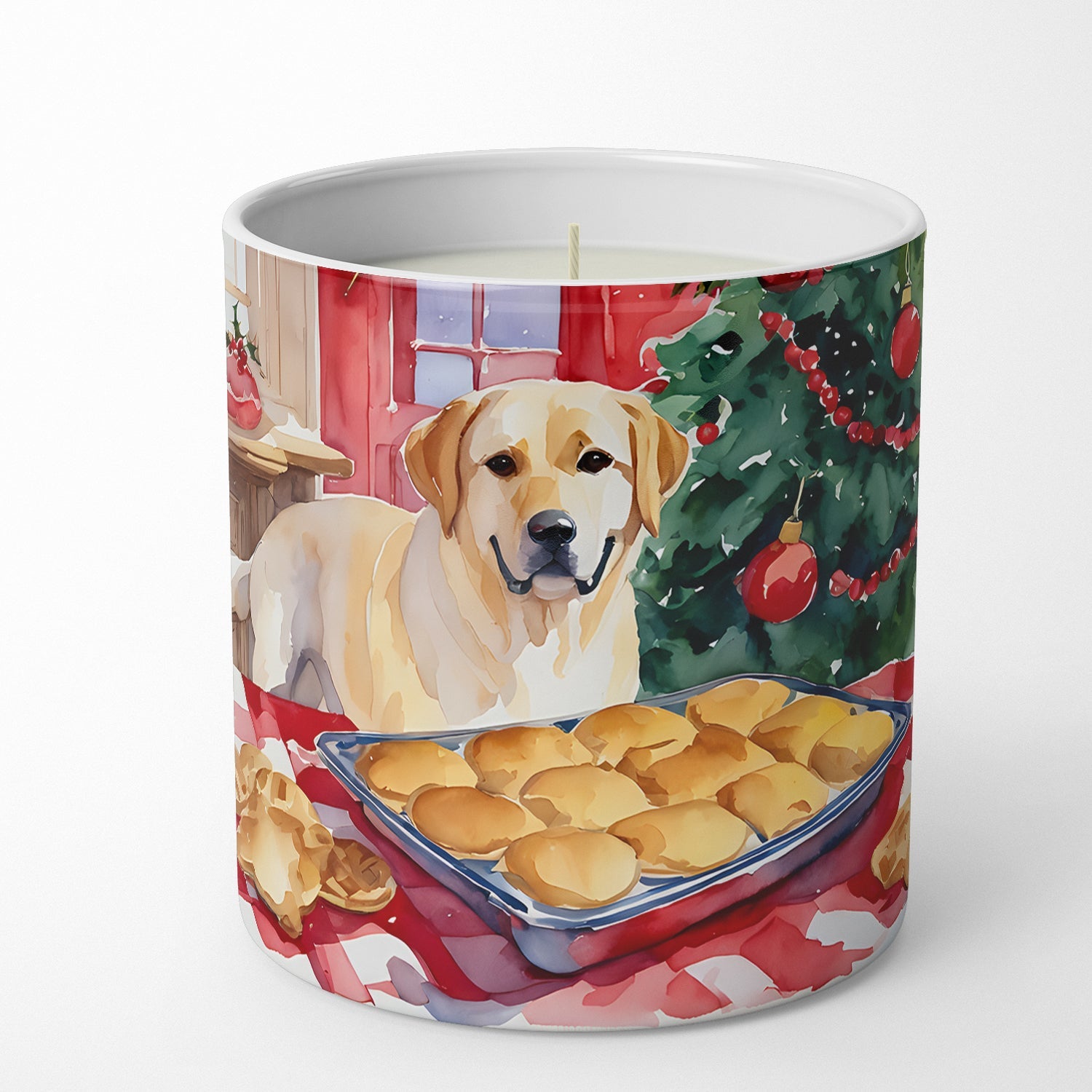 Labrador Retriever Christmas Cookies Decorative Soy Candle Nature Soy Wax Essential Oil Home Decor Ideal for Bedroom Kitchen Bath Office Gift, 10 oz