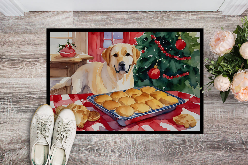 Labrador Retriever Christmas Cookies Doormat Indoor Outdoor 24H X 36W Front Door Mat Rugs for Entryway, Non Slip Washable Low Pile,