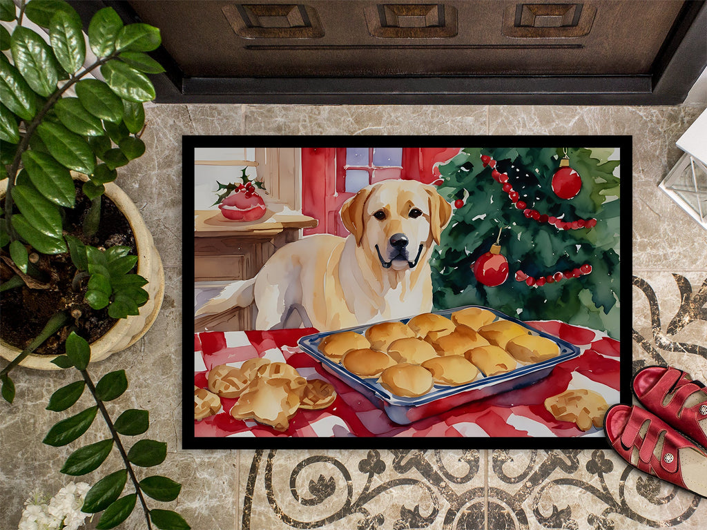 Labrador Retriever Christmas Cookies Doormat Indoor Outdoor 18H X 27W Front Door Mat Rugs for Entryway, Non Slip Washable