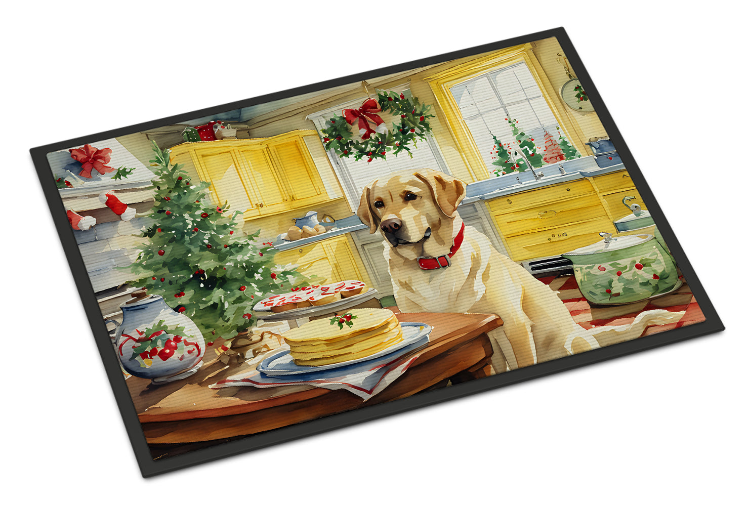 Labrador Retriever Christmas Cookies Doormat Indoor Outdoor 24H X 36W Front Door Mat Rugs for Entryway, Non Slip Washable Low Pile,
