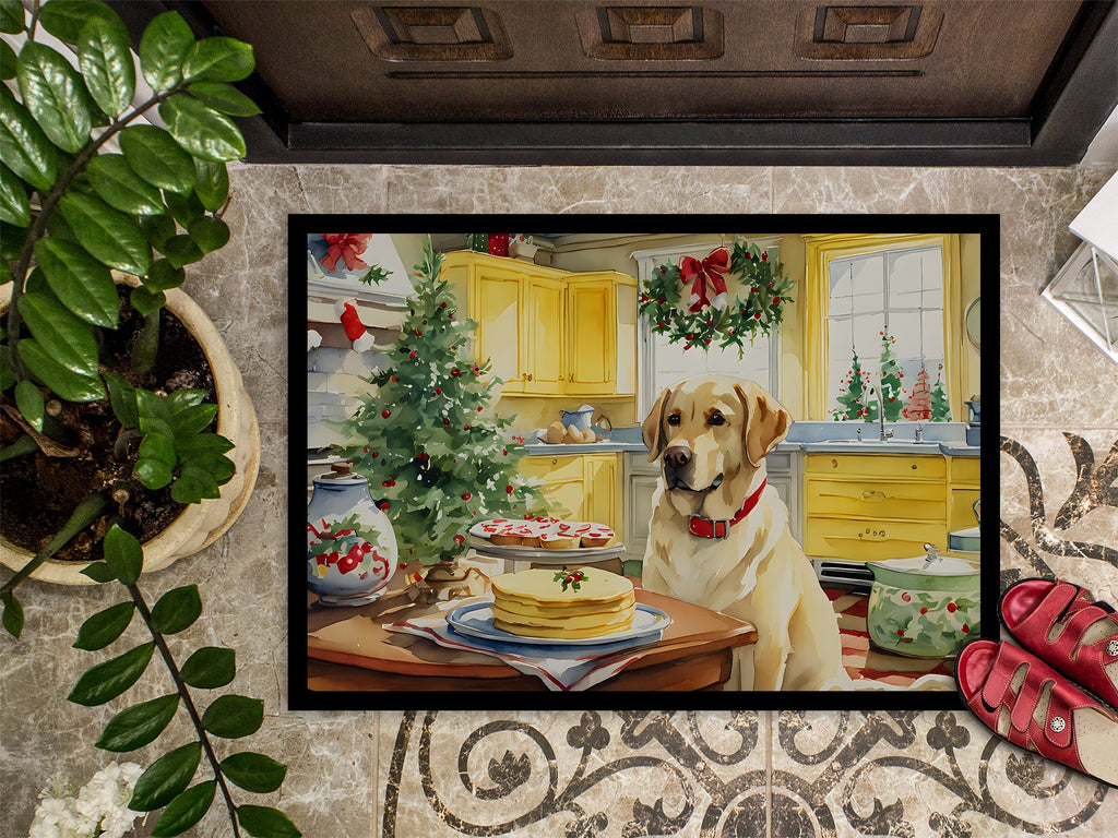 Labrador Retriever Christmas Cookies Doormat Indoor Outdoor 18H X 27W Front Door Mat Rugs for Entryway, Non Slip Washable