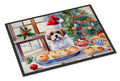 Lhasa Apso Christmas Cookies Doormat Indoor Outdoor 18H X 27W Front Door Mat Rugs for Entryway, Non Slip Washable