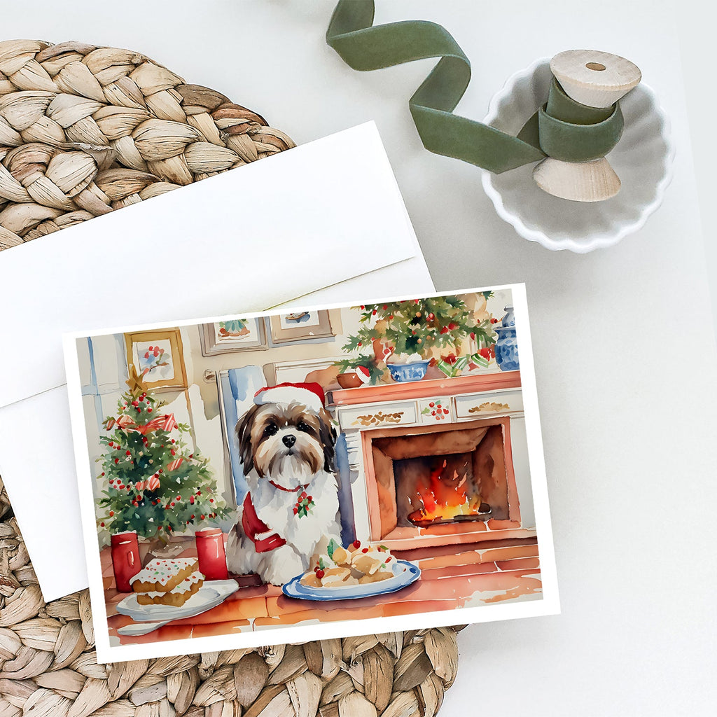 Lhasa Apso Christmas Cookies Greeting Cards Pack of 8 Blank Cards with Envelopes Whimsical A7 Size 5x7