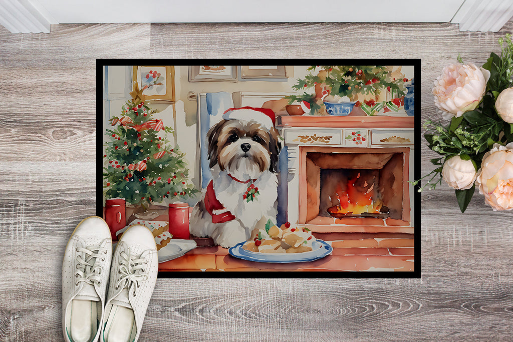 Lhasa Apso Christmas Cookies Doormat Indoor Outdoor 24H X 36W Front Door Mat Rugs for Entryway, Non Slip Washable Low Pile,