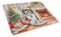 Lhasa Apso Christmas Cookies Cutting Board Tempered Glass Kitchen Cutting Surface, Heat Resistant Chopping, Non-Slip Feet, Food Prep & Serving