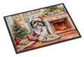 Lhasa Apso Christmas Cookies Doormat Indoor Outdoor 18H X 27W Front Door Mat Rugs for Entryway, Non Slip Washable
