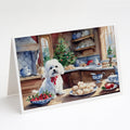 Maltese Christmas Cookies Greeting Cards Pack of 8 Blank Cards with Envelopes Whimsical A7 Size 5x7