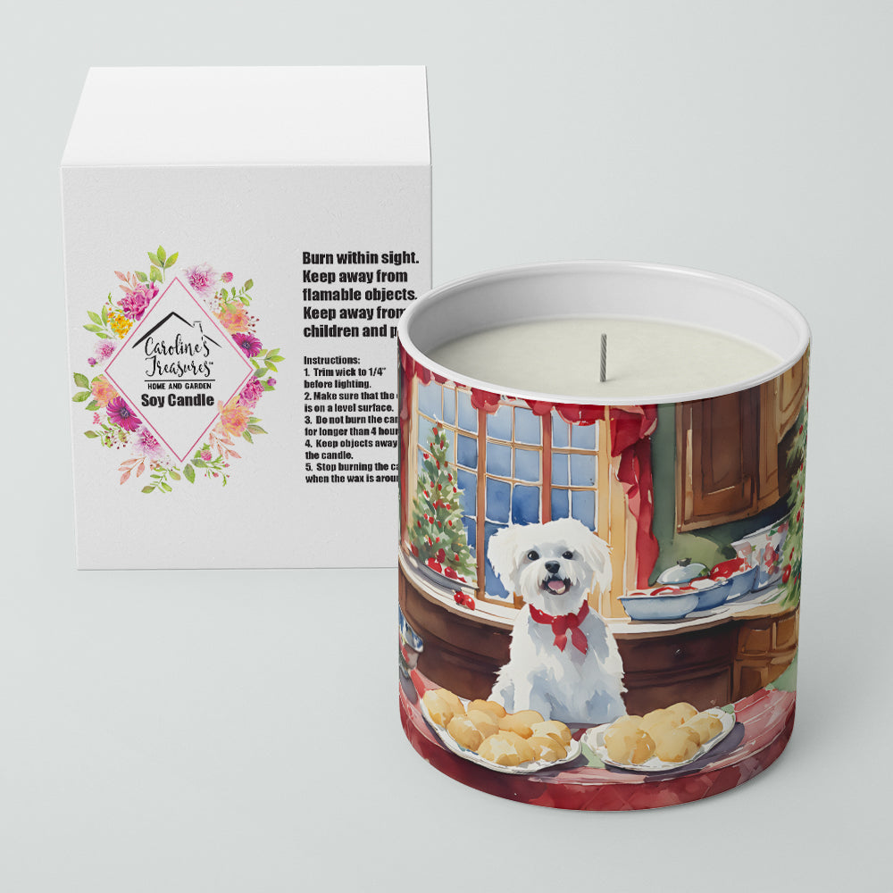 Maltese Christmas Cookies Decorative Soy Candle Nature Soy Wax Essential Oil Home Decor Ideal for Bedroom Kitchen Bath Office Gift, 10 oz
