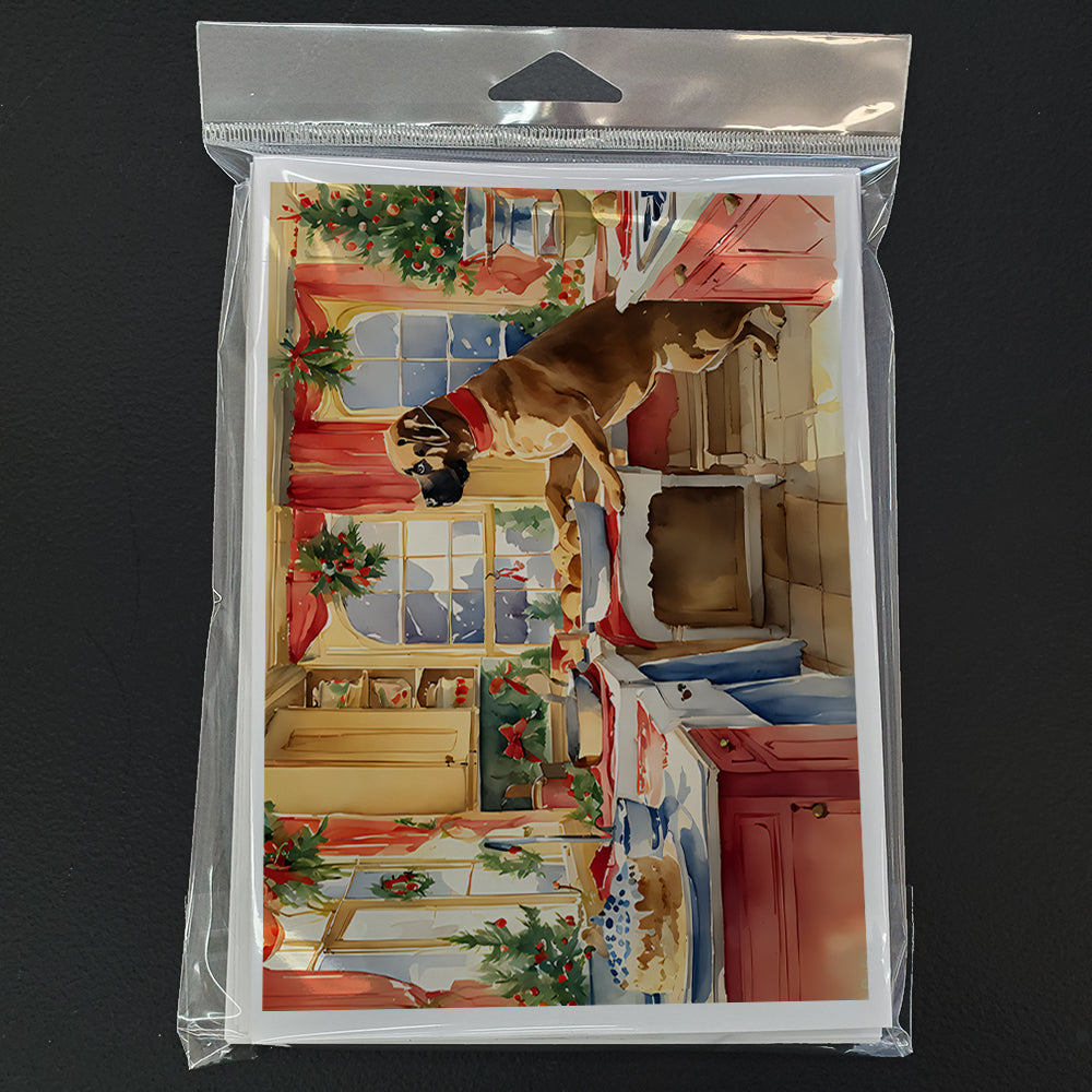 Mastiff Christmas Cookies Greeting Cards Pack of 8 Blank Cards with Envelopes Whimsical A7 Size 5x7