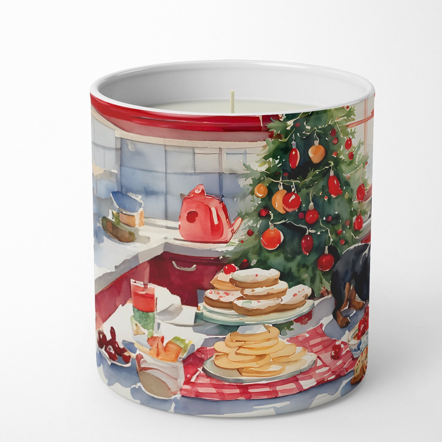 Miniature Pinscher Christmas Cookies Decorative Soy Candle Nature Soy Wax Essential Oil Home Decor Ideal for Bedroom Kitchen Bath Office Gift, 10 oz