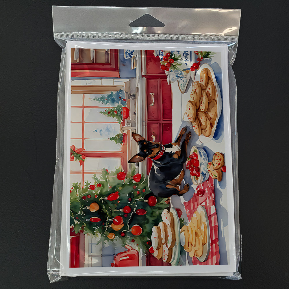 Miniature Pinscher Christmas Cookies Greeting Cards Pack of 8 Blank Cards with Envelopes Whimsical A7 Size 5x7