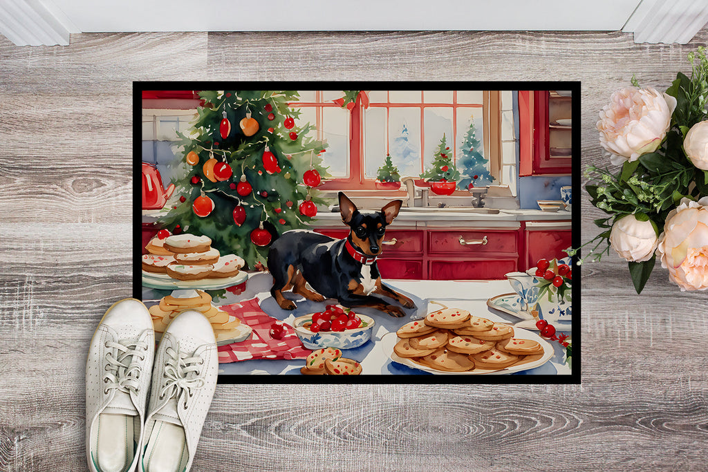 Miniature Pinscher Christmas Cookies Doormat Indoor Outdoor 24H X 36W Front Door Mat Rugs for Entryway, Non Slip Washable Low Pile,