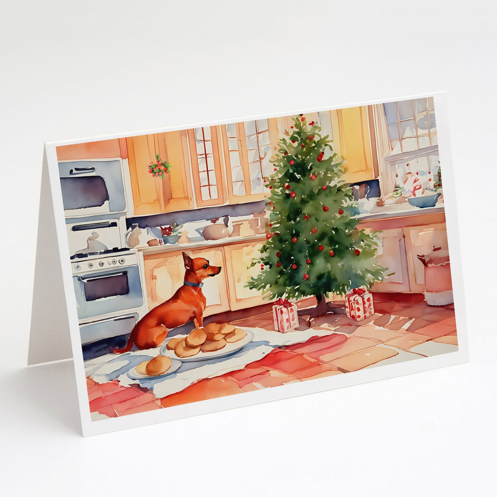 Miniature Pinscher Christmas Cookies Greeting Cards Pack of 8 Blank Cards with Envelopes Whimsical A7 Size 5x7