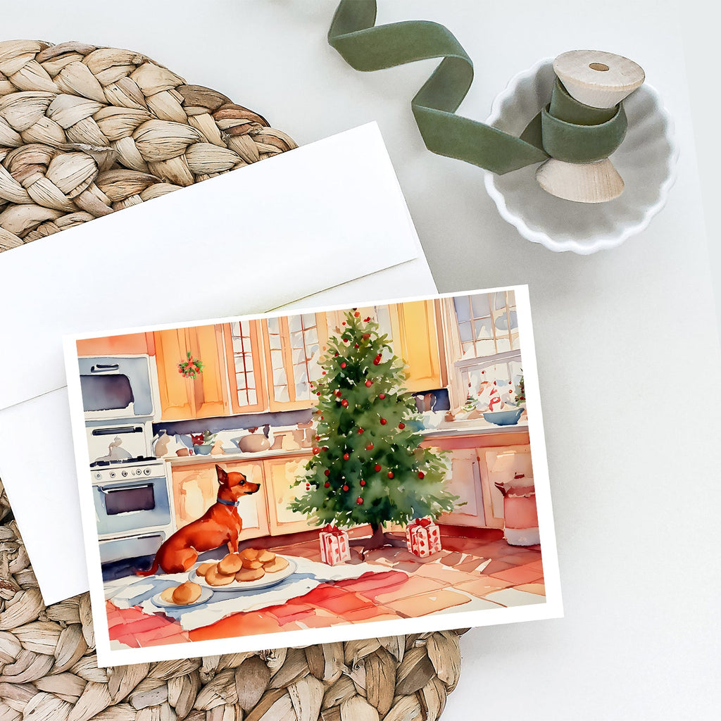 Miniature Pinscher Christmas Cookies Greeting Cards Pack of 8 Blank Cards with Envelopes Whimsical A7 Size 5x7