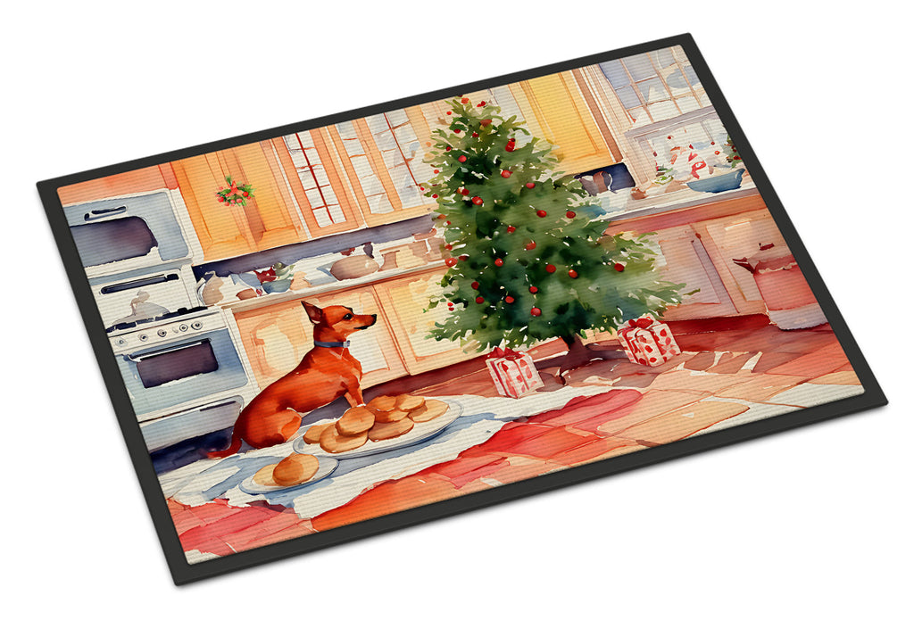 Miniature Pinscher Christmas Cookies Doormat Indoor Outdoor 24H X 36W Front Door Mat Rugs for Entryway, Non Slip Washable Low Pile,