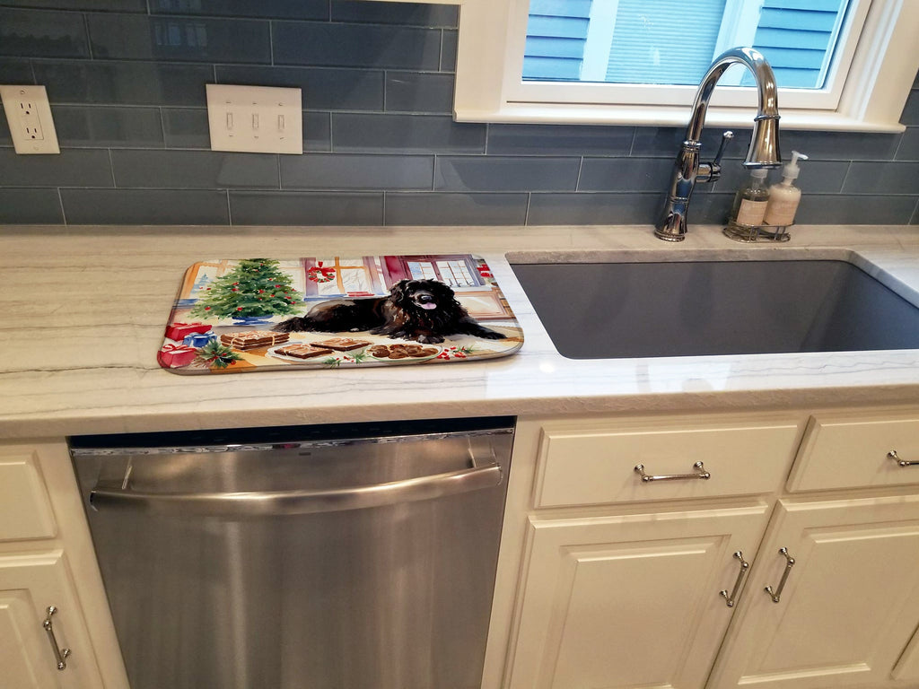 Newfoundland Christmas Cookies Dish Drying Mat Absorbent Dish Drying Mat Pad for Kitchen Counter Dish Drainer Mat for Countertop, 14 x 21", Multicolor