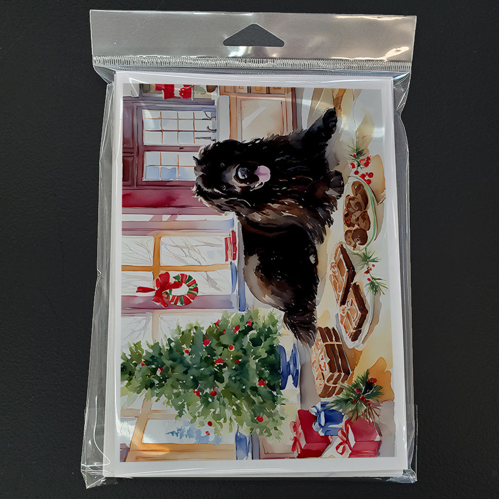 Newfoundland Christmas Cookies Greeting Cards Pack of 8 Blank Cards with Envelopes Whimsical A7 Size 5x7