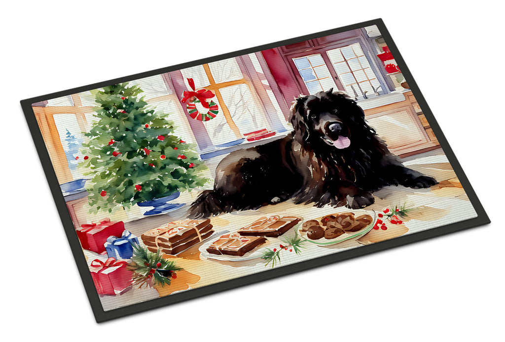 Newfoundland Christmas Cookies Doormat Indoor Outdoor 24H X 36W Front Door Mat Rugs for Entryway, Non Slip Washable Low Pile,