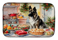 Norwegian Elkhound Christmas Cookies Dish Drying Mat Absorbent Dish Drying Mat Pad for Kitchen Counter Dish Drainer Mat for Countertop, 14 x 21", Multicolor