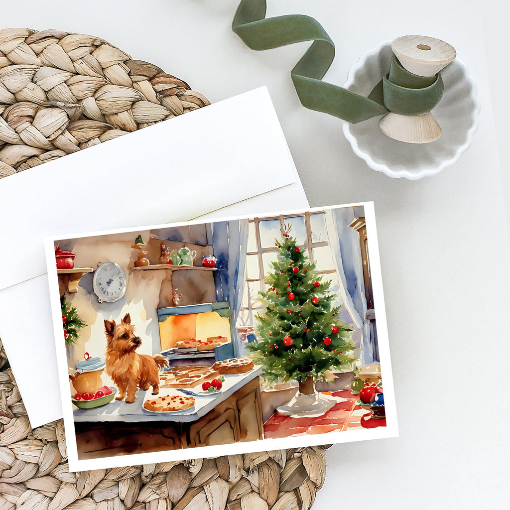 Norwich Terrier Christmas Cookies Greeting Cards Pack of 8 Blank Cards with Envelopes Whimsical A7 Size 5x7