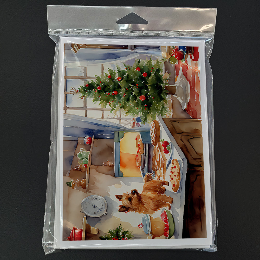 Norwich Terrier Christmas Cookies Greeting Cards Pack of 8 Blank Cards with Envelopes Whimsical A7 Size 5x7