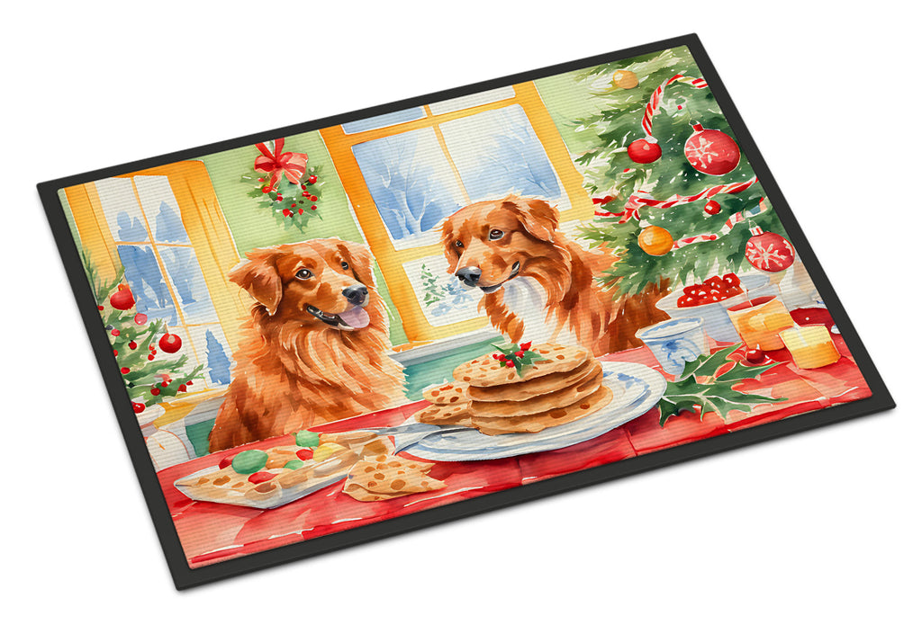 Nova Scotia Duck Toller Christmas Cookies Doormat Indoor Outdoor 18H X 27W Front Door Mat Rugs for Entryway, Non Slip Washable