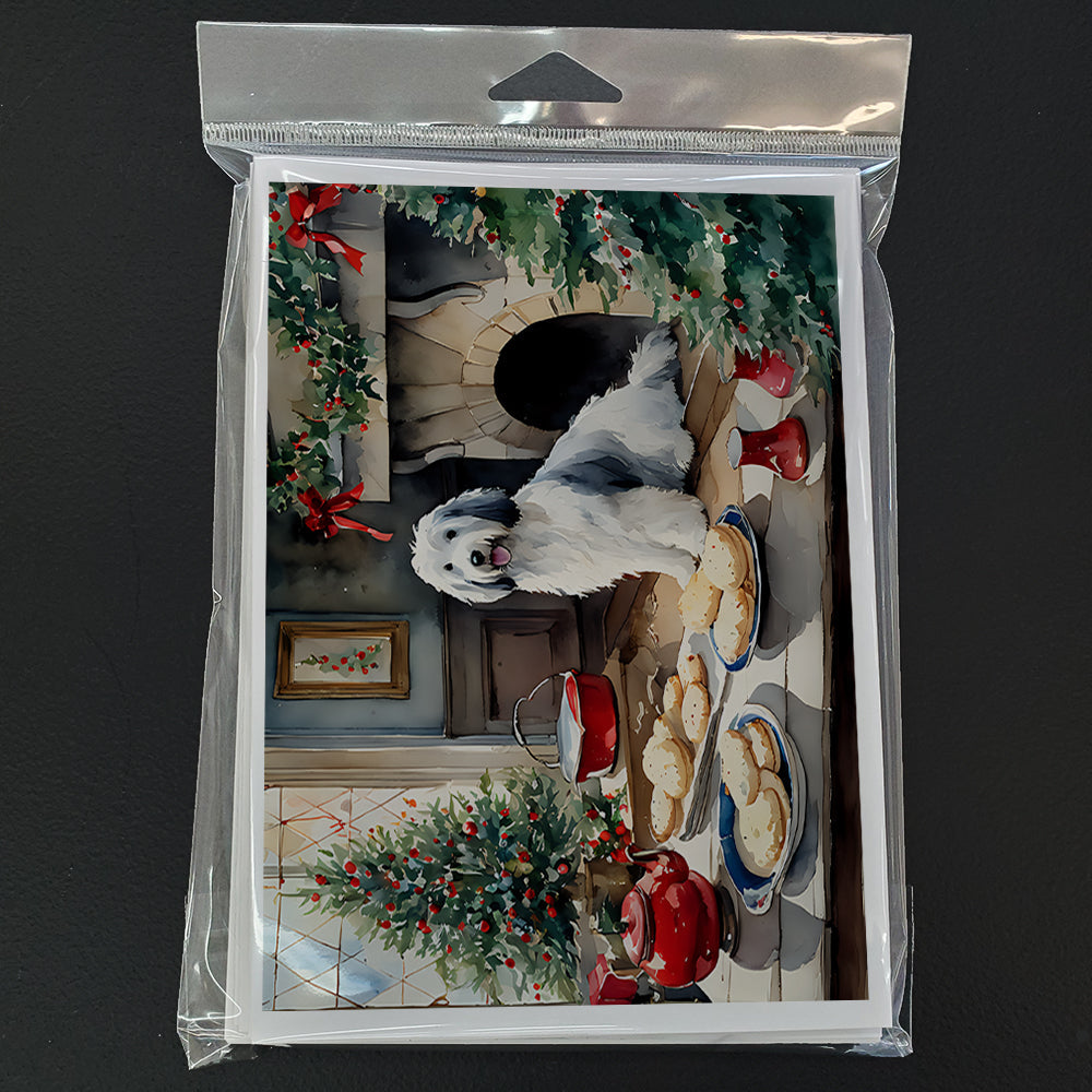 Old English Sheepdog Christmas Cookies Greeting Cards Pack of 8 Blank Cards with Envelopes Whimsical A7 Size 5x7