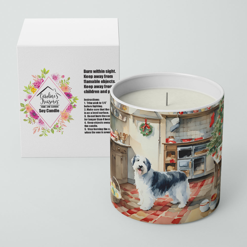 Old English Sheepdog Christmas Cookies Decorative Soy Candle Nature Soy Wax Essential Oil Home Decor Ideal for Bedroom Kitchen Bath Office Gift, 10 oz