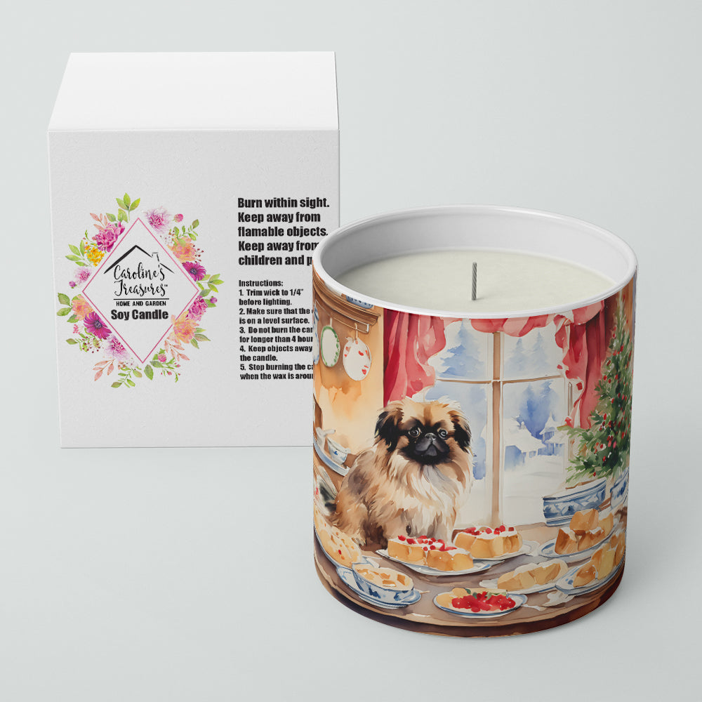 Pekingese Christmas Cookies Decorative Soy Candle Nature Soy Wax Essential Oil Home Decor Ideal for Bedroom Kitchen Bath Office Gift, 10 oz