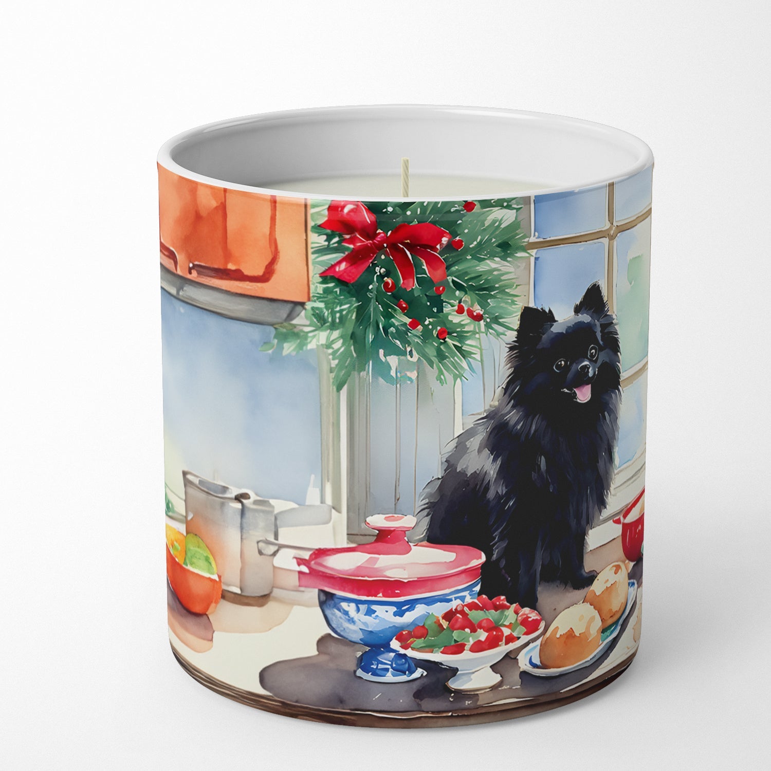 Pomeranian Christmas Cookies Decorative Soy Candle Nature Soy Wax Essential Oil Home Decor Ideal for Bedroom Kitchen Bath Office Gift, 10 oz