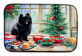 Pomeranian Christmas Cookies Dish Drying Mat Absorbent Dish Drying Mat Pad for Kitchen Counter Dish Drainer Mat for Countertop, 14 x 21", Multicolor
