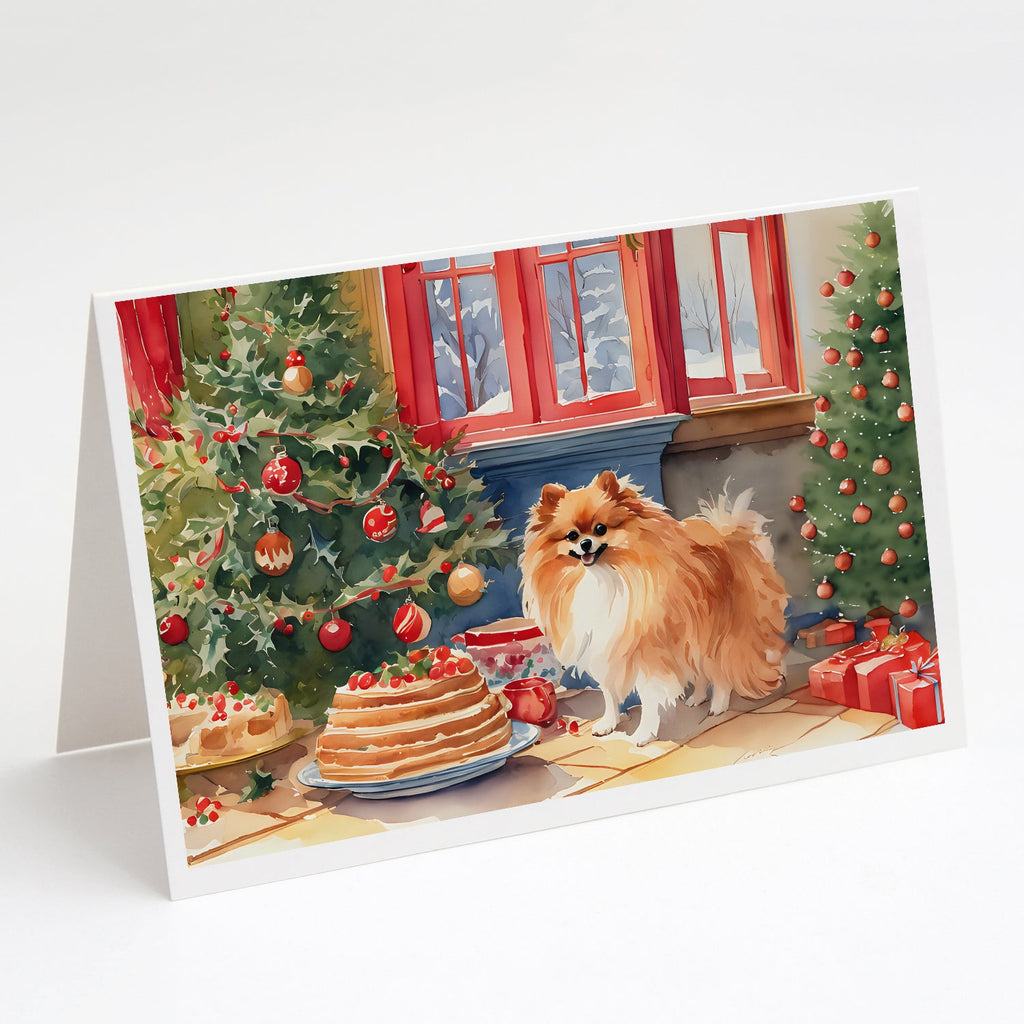 Pomeranian Christmas Cookies Greeting Cards Pack of 8 Blank Cards with Envelopes Whimsical A7 Size 5x7