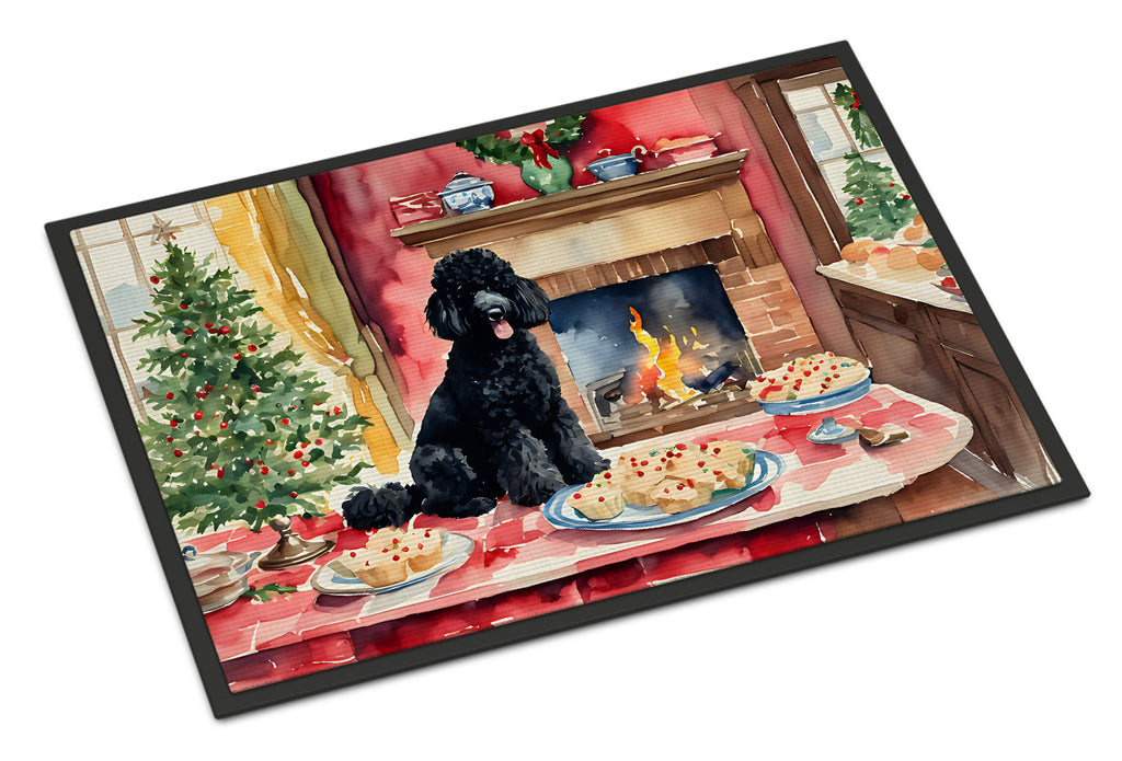 Poodle Christmas Cookies Doormat Indoor Outdoor 18H X 27W Front Door Mat Rugs for Entryway, Non Slip Washable
