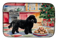 Poodle Christmas Cookies Dish Drying Mat Absorbent Dish Drying Mat Pad for Kitchen Counter Dish Drainer Mat for Countertop, 14 x 21", Multicolor