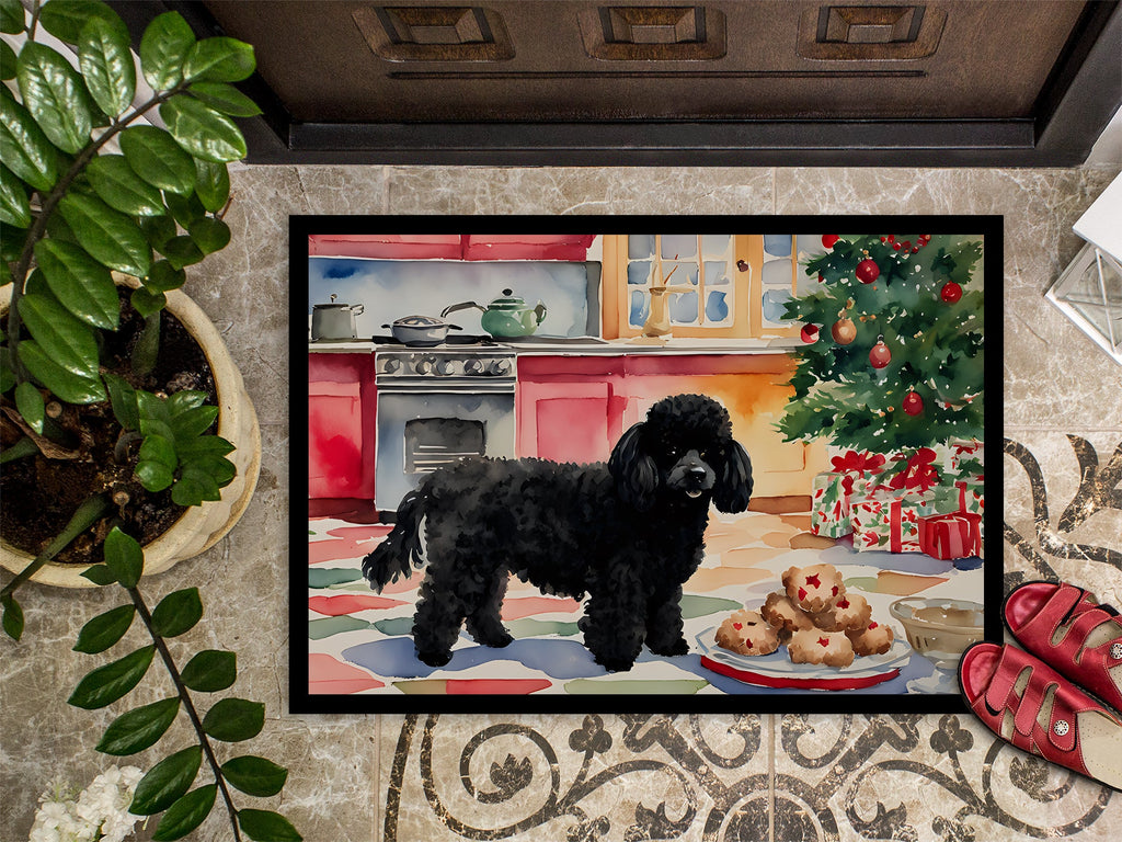 Poodle Christmas Cookies Doormat Indoor Outdoor 24H X 36W Front Door Mat Rugs for Entryway, Non Slip Washable Low Pile,