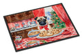 Pug Christmas Cookies Doormat Indoor Outdoor 24H X 36W Front Door Mat Rugs for Entryway, Non Slip Washable Low Pile,