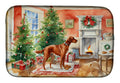 Redbone Coonhound Christmas Cookies Dish Drying Mat Absorbent Dish Drying Mat Pad for Kitchen Counter Dish Drainer Mat for Countertop, 14 x 21", Multicolor