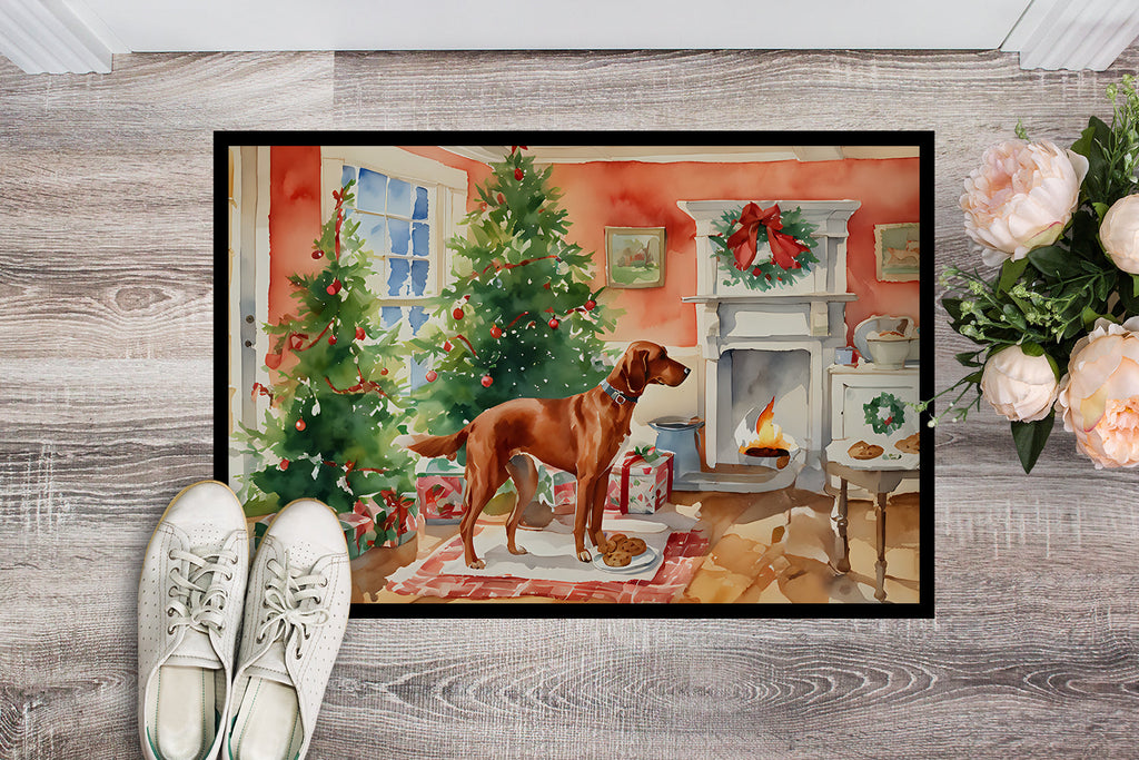 Redbone Coonhound Christmas Cookies Doormat Indoor Outdoor 24H X 36W Front Door Mat Rugs for Entryway, Non Slip Washable Low Pile,