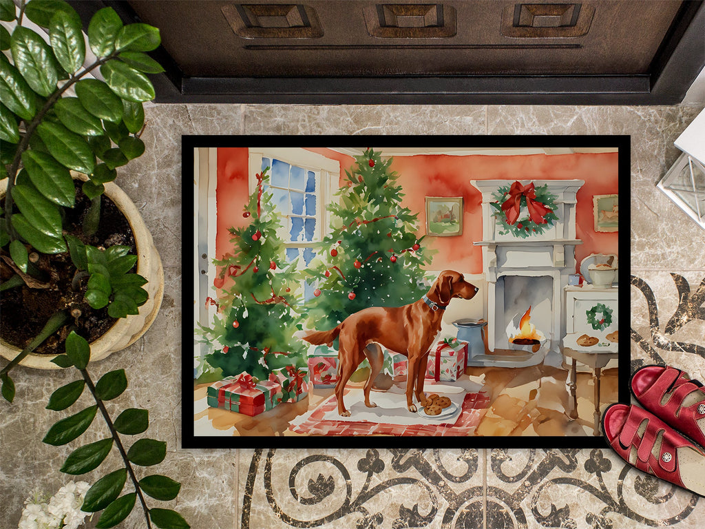 Redbone Coonhound Christmas Cookies Doormat Indoor Outdoor 24H X 36W Front Door Mat Rugs for Entryway, Non Slip Washable Low Pile,