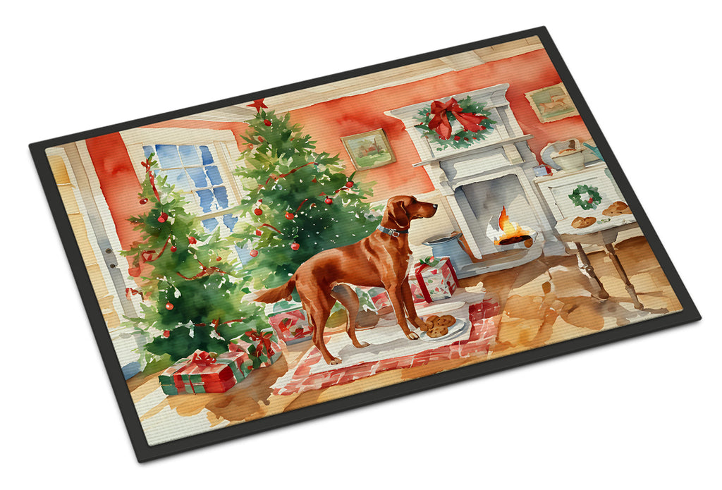 Redbone Coonhound Christmas Cookies Doormat Indoor Outdoor 18H X 27W Front Door Mat Rugs for Entryway, Non Slip Washable