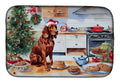 Redbone Coonhound Christmas Cookies Dish Drying Mat Absorbent Dish Drying Mat Pad for Kitchen Counter Dish Drainer Mat for Countertop, 14 x 21", Multicolor