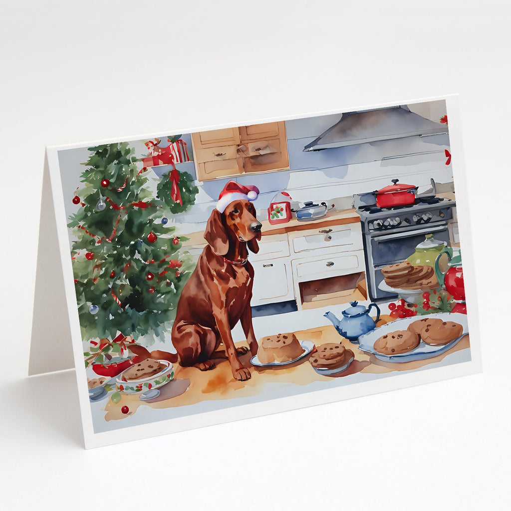 Redbone Coonhound Christmas Cookies Greeting Cards Pack of 8 Blank Cards with Envelopes Whimsical A7 Size 5x7