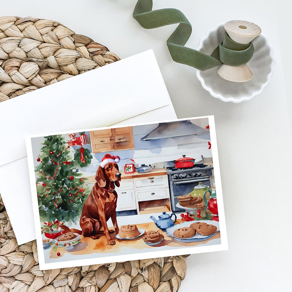 Redbone Coonhound Christmas Cookies Greeting Cards Pack of 8 Blank Cards with Envelopes Whimsical A7 Size 5x7