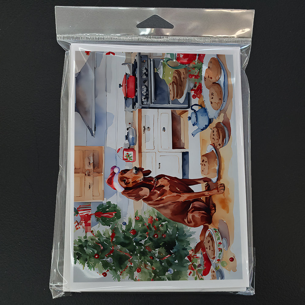 Redbone Coonhound Christmas Cookies Greeting Cards Pack of 8 Blank Cards with Envelopes Whimsical A7 Size 5x7