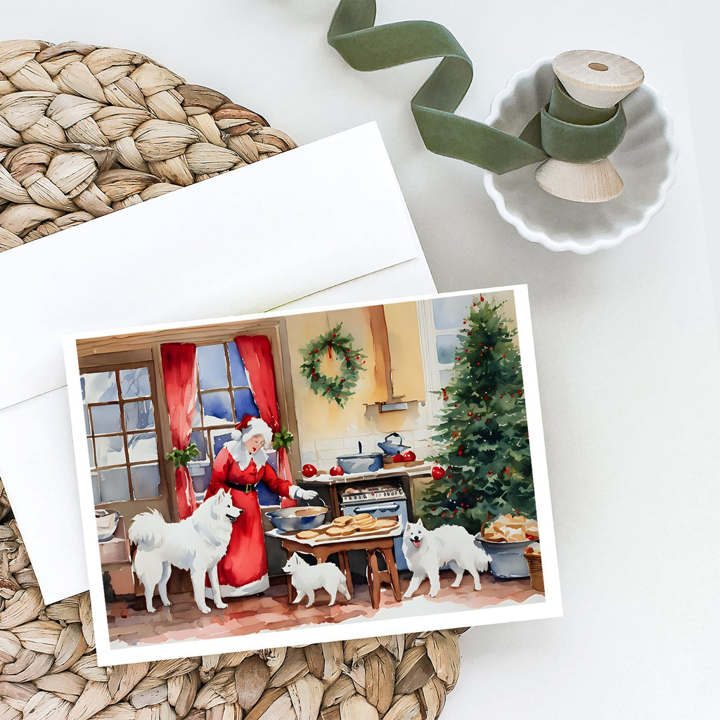 Samoyed Christmas Cookies Greeting Cards Pack of 8 Blank Cards with Envelopes Whimsical A7 Size 5x7