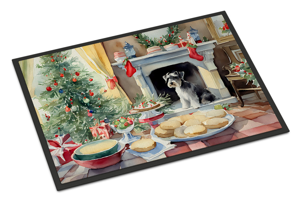 Schnauzer Christmas Cookies Doormat Indoor Outdoor 24H X 36W Front Door Mat Rugs for Entryway, Non Slip Washable Low Pile,
