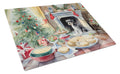 Schnauzer Christmas Cookies Cutting Board Tempered Glass Kitchen Cutting Surface, Heat Resistant Chopping, Non-Slip Feet, Food Prep & Serving